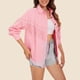 thumbnail image 5 of Chaqueta vaquera de manga larga sin capucha para mujer, chaqueta vaquera informal de moda, abrigo de manga larga con botones, abrigo de camisa para mujer, 5 of 8