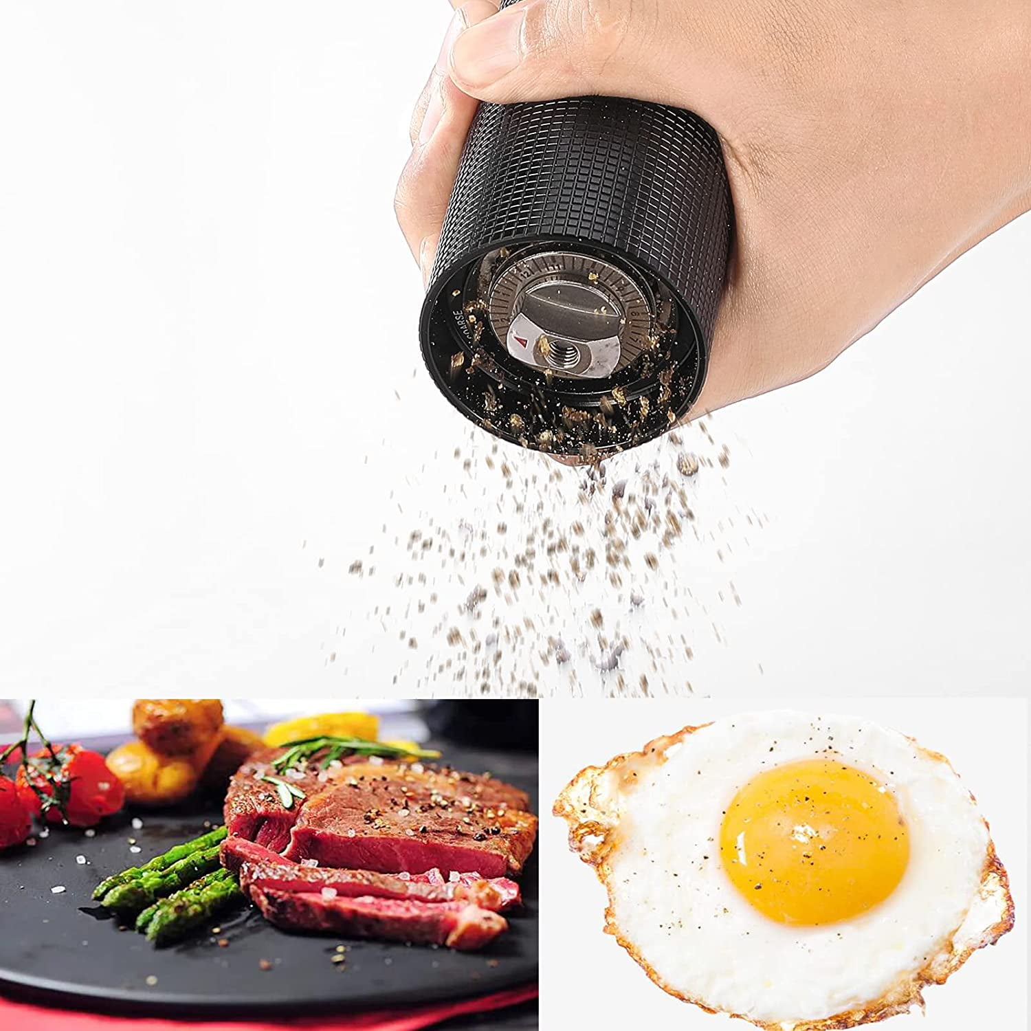 Premium Pepper Grinder - Adjustable Coarseness with Aircraft-Grade Aluminum Body and Stainless Steel Blades - Refillable Manual Pepper Mill for Professional Kitchens & Commercial Use