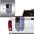 thumbnail image 2 of Distressed Thin Blue Line Flag Police Officers Law Enforcement Flag USA Sticker Truck Tailgate Vinyl Decal Compatible with most Pickup Trucks Respect & Honor Flag (11" x 20", Black & Blue), 2 of 8