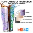 thumbnail image 7 of 30oz Purple Lavender Butterfly Scene Tumblers Stainless Steel Tumbler with Lid and Straw,Vacuum Insulated Double Wall Travel Tumbler Cups Mug with Cleaning Brush for Coffee,Tea, 7 of 7