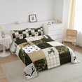 thumbnail image 2 of Juego de cama Twin Size Woodland Camo Quilt Set Verde y Beige Plaid Print, 2 of 5