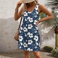thumbnail image 5 of HOMBOM Floral Dresses for Women 2024 Mini Sundress Sleeveless Crew Neck Trendy Beach Dresses XL, 5 of 7