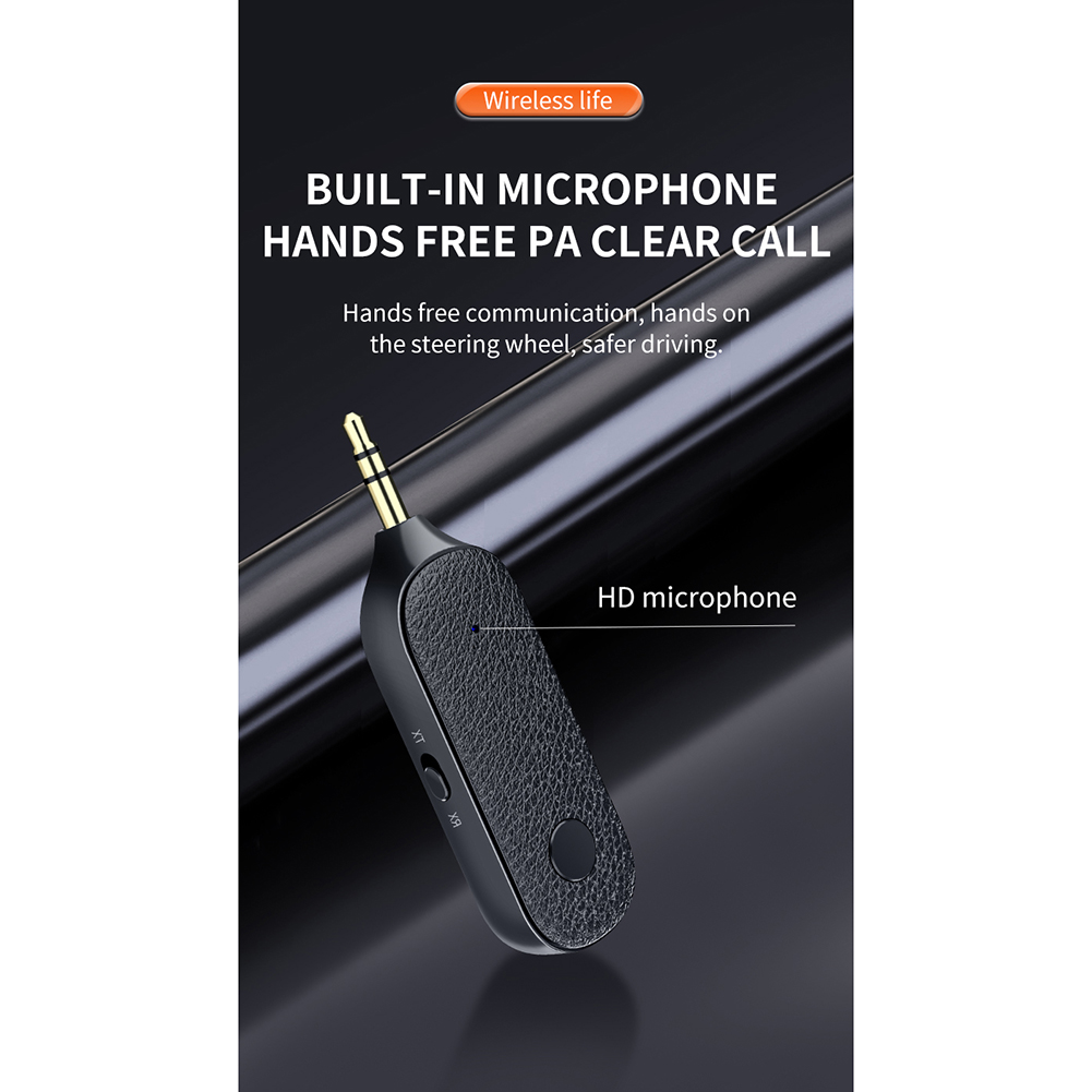 Bluetooth 5.0 Aux Receiver For Car – 3.5mm Bluetooth Adapter With Mic, Hands-Free Calling