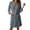 Grey, variant on Women's Lightweight 3/4 Sleeve Robe Knee Length Kimono Bathrobe Spa Robe For Women