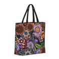 thumbnail image 2 of Naloa Vintage Floral Tote Bag for Women, Foldable Tote Bag With Zipper, Large Shoulder Bag, Top Handle Handbag for Travel, Work, Shopping, 2 of 9