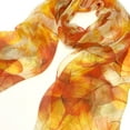thumbnail image 4 of Wrapables® Lightweight Sheer Silky Feeling Chiffon Scarf, Gold Leaves, 4 of 5