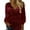 Red, variant on GDREDA Elegant Women's V Neck Sequin Shirt Long Sleeve Loose Fit Sparkly Blouse For Evening Party Rose Gold,S
