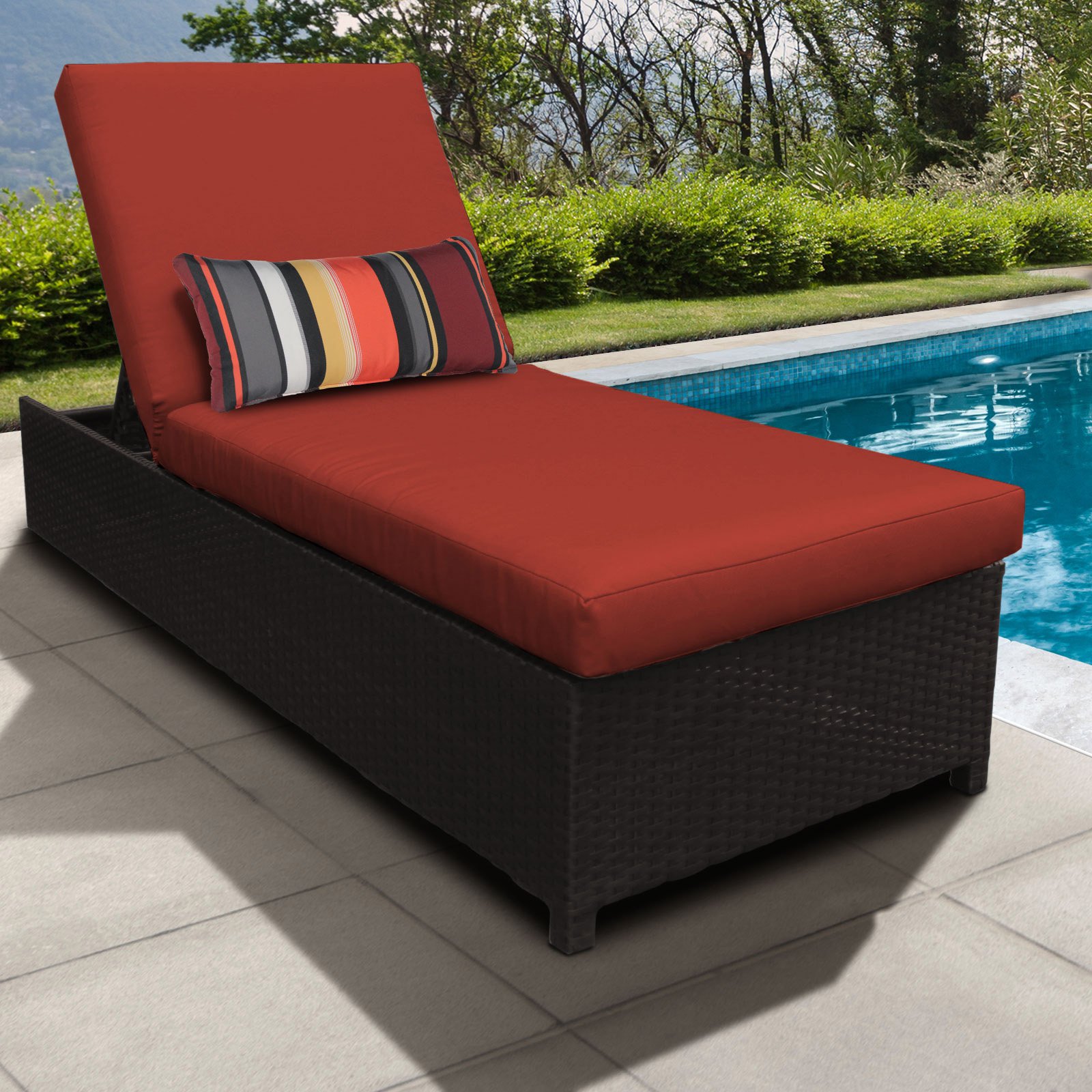 TK Classics Barbados Wheeled Wicker Outdoor Chaise Lounge Chair - image 3 of 11