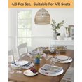 thumbnail image 5 of 15 Inch Round Placemats Set of 4, Grey Christmas Tree Non Slip Heat Insulation PP Table Mats, Xmas Balls Pine Needles Snowflake Washable Place Mats for Kitchen Dining Party Table Decor, 5 of 7