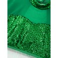 thumbnail image 4 of YONGHS Kids Girls Christmas Ballet Dance Outfits Sequins Dance Crop Tops with Skirt Performance Wear Turquoise 4, 4 of 7