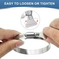 thumbnail image 5 of Uxcell Stainless Steel Hose Clamp, 16 Pcs 65-89mm (2.6-3.6Inch) Adjustable Thumb Screw Key Type Clamps Worm Gear Hose Clamp for Plumbing Fastener Tube Radiator Garden, Silver Tone, 5 of 6