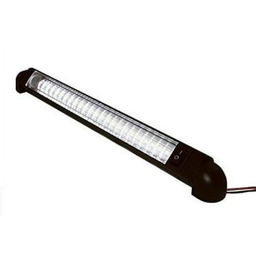 LED Pivoting Rail Lamp, 12" Lamp, 24V DC LED Courtesy Convenience lamp, 12" with on/Off Switch - 24VDC - Marine, RV, Auto, Utility Use