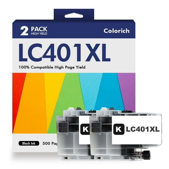 LC401XL LC401 Ink Cartridges Compatible for Brother MFC-J1010DW Printer 401XL LC 401 for MFC-J1010DW MFC-J1170DW MFC-J1012DW MFC-J1800DW MFC J1010DW (2 Pack High Yields Black)