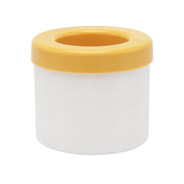 Molde de silicona para cubitos de hielo, cubo de hielo cilíndrico con tapa, utensilios de cocina (amarillo)