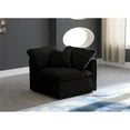 thumbnail image 2 of Maklaine Contemporary Black Velvet Modular Corner Chair, 2 of 9