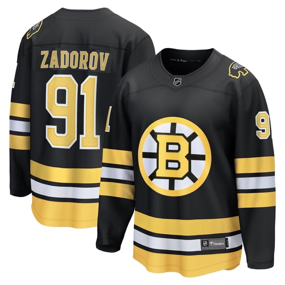 Men's Fanatics Nikita Zadorov Black Boston Bruins Home Breakaway Player Jersey