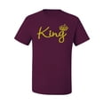 thumbnail image 2 of Wild Bobby, King Gold Script, Pop Culture, Men Graphic Tee, Maroon, 4X-Large, 2 of 4