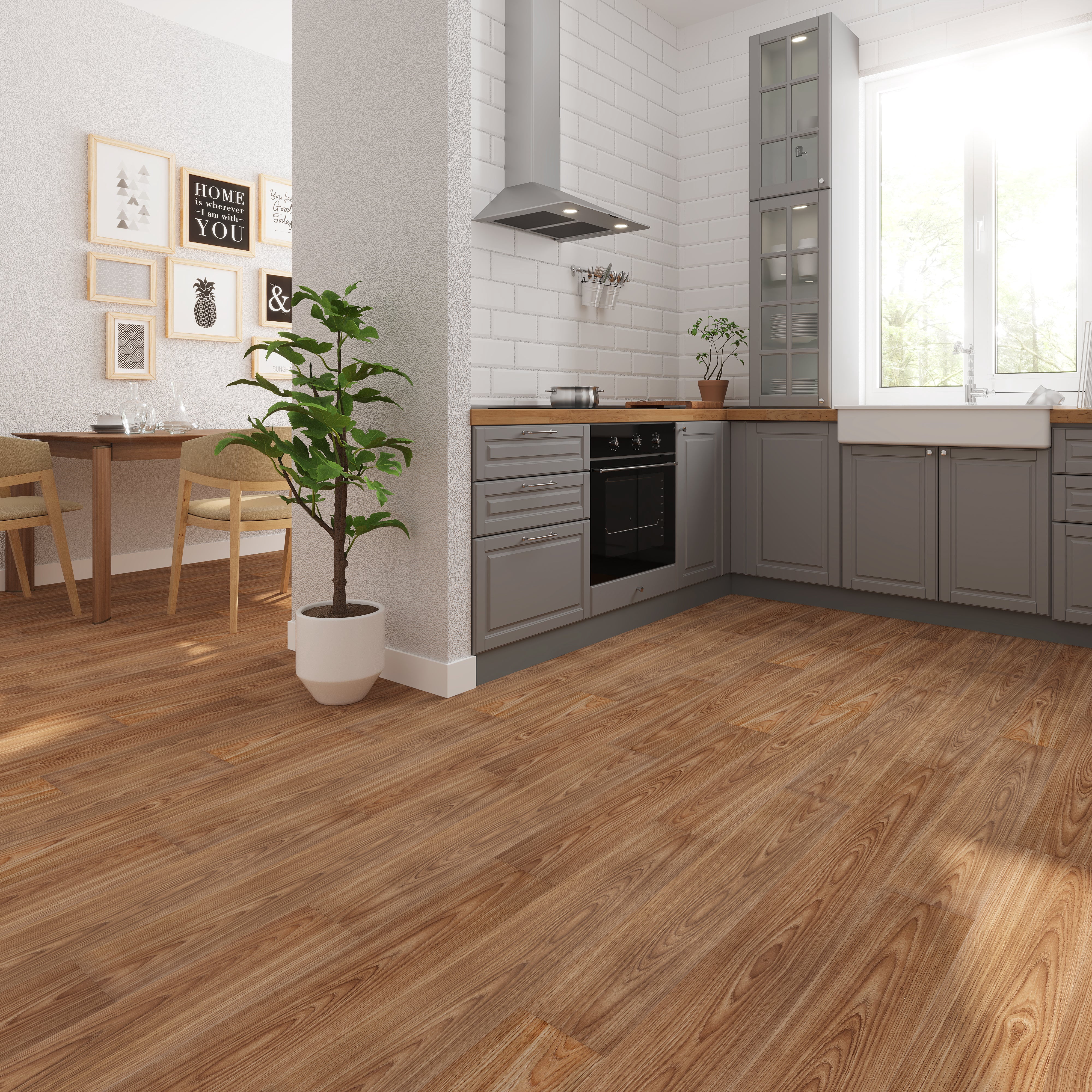 Lucida Surfaces BaseCore Smoked Peel and Stick Vinyl Flooring Plank 1 Sample Pack