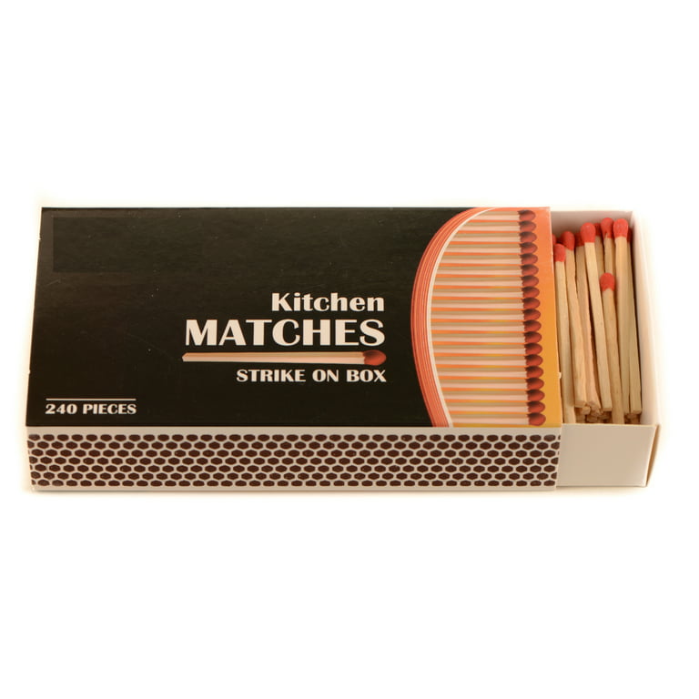 [30 Pack] Wooden Strike on Box Matches - 240 Count Per Box - Kitchen  Matches, Camping, Candles and Stove - Lot Bulk, Wholesale