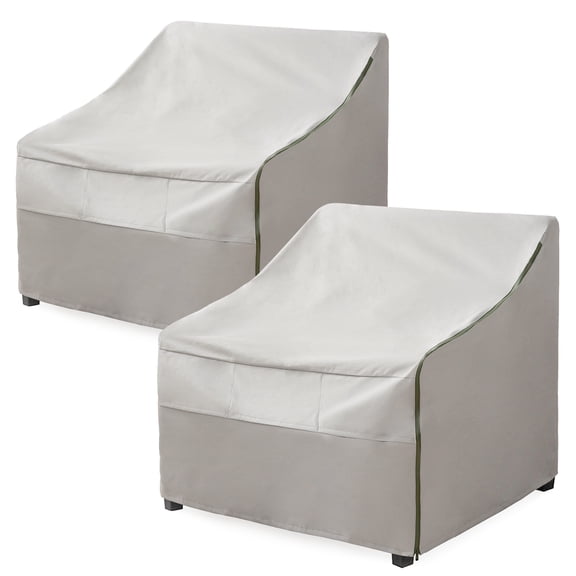 Phantoscope 2-Piece Waterproof Outdoor Patio Chair Covers, Weather-Resistant Furniture Protectors, Light Gray