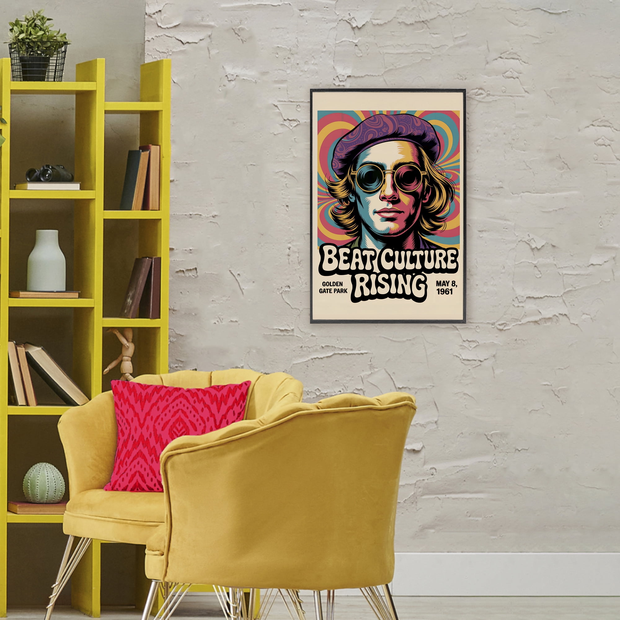 Stupell Industries Beat Culture Rising Poster Black Framed Giclee Art, design by Andreas Magnusson