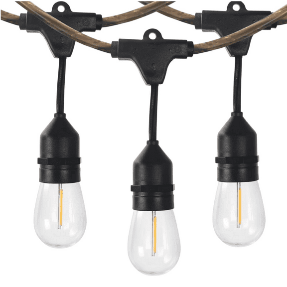 Wiiloke Outdoor 20 ft plug-in 10 S14 Bulbs Soft White LED Firefly Cord String Lights