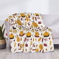 thumbnail image 3 of Rateoe Thanksgiving Pattern Flannel Throw Blanket, Ultra-soft Blanket for Bed, Couch, Car, Hypoallergenic Anti-pilling blanket-80"x60"(Horizontal), 3 of 6