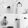 thumbnail image 2 of Juego de Accesorios de Baño 12 Piezas,Toalleros de Anillo+Toalleros de Barra+Portarrollos para Papel+Ganchos para Toallas+Soporte para Esponja Adhesivo (Negro), 2 of 7