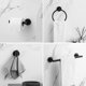 thumbnail image 2 of Juego de Accesorios de Baño 12 Piezas,Toalleros de Anillo+Toalleros de Barra+Portarrollos para Papel+Ganchos para Toallas+Soporte para Esponja Adhesivo (Negro), 2 of 7