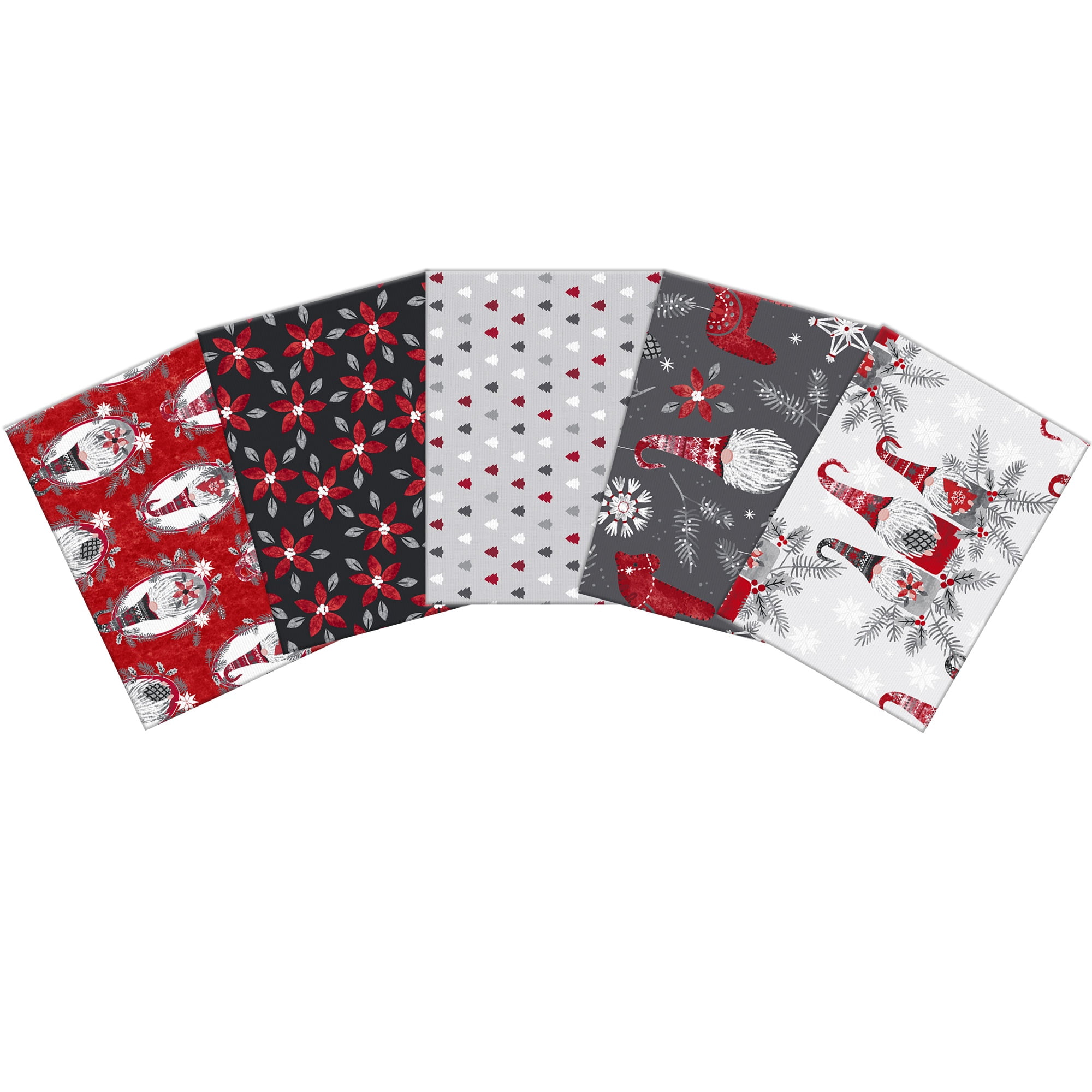 Create It 18"x21" Cotton Holiday Precut Sewing & Crat Fabric Bundle, Multicolor 10 pieces