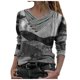 thumbnail image 2 of Pntutb Mujer Tie-Dye Impreso Bordado Cuello Manga Larga Pullover Blusa tops Pntutb Pntutb-29, 2 of 2