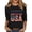 Black, variant on Minjewel 250th Anniversary USA Summer Tops for Women - Fashionable Casual Three Quarter Sleeve Print Neck Sweater - USA Independence Day Pullover,Red S