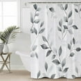 thumbnail image 2 of Small Stall Shower Curtain 48x72 Inch Narrow Half Size Gray Leaves Bath Curtains Bathroom Decor Spring Rustic Branches Botanical Waterproof Fabric Shower Curtain Set with Hooks 48 Inch, 2 of 6