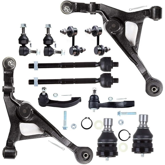 CCIYU Front Inner Outer Tie Rod Ends Lower Ball Joints Lower Control Arms Front Sway Bar Links Rear Sway Bar End Links Compatible fit for 2001-2005 Sebring 01-05 for Dodge Stratus 12pcs Suspension Kit