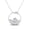 Sterling Silver, variant on 4 MM Round Moonstone Open Circle Wave 925 Sterling Silver Rose Vermeil Women Swirl Chain Necklace