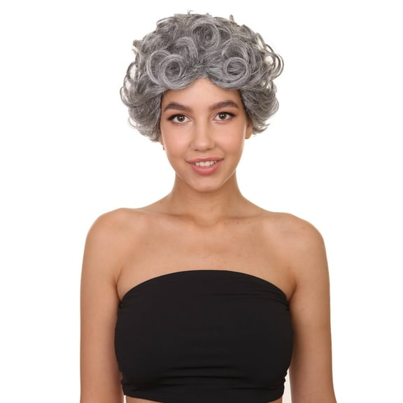 Womens Old Grandma Wig | Character Play Cosplay Halloween Wig | Premium Breathable Capless Cap