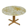 thumbnail image 3 of Nawypu Fitted Tablecloth for Round Table,Christmas Golden Snowflake Seamless White Table Cover with Elastic Edge Waterproof Table Cloth,Winter Gold Foil Circle Table Covers for Kitchen Indoor, 3 of 7