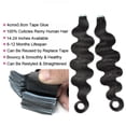thumbnail image 2 of Body Wave Tape in Hair Extensions Human Hair, Black Natural Hair Body Wave Tape in Hair Extensions Tape in Real Hair Thick End Skin Wefts, 2 of 6
