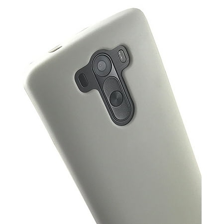 MATTE WHITE FLEXIBLE TPU GRIP SKIN CASE COVER FOR LG G3 PHONE (D855 D850 D851 LS985 VS985 LS990 US990)
