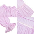 thumbnail image 7 of WBQ Women's Lace Nightdress Long Sleeve Victorian Nightgown Sleepwear Pajama L Purple, 7 of 7