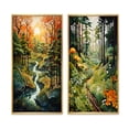 thumbnail image 2 of Designart "Forest Sunset Amidst Little River Daydreams I" Forest Framed Wall Art Set Of 2 - Traditional Green Framed Wall Art Set Of 2, 2 of 6