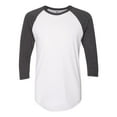 thumbnail image 1 of 5050 Raglan Three-Quarter Sleeve Tee, S, WhiteHeather Black, 1 of 2