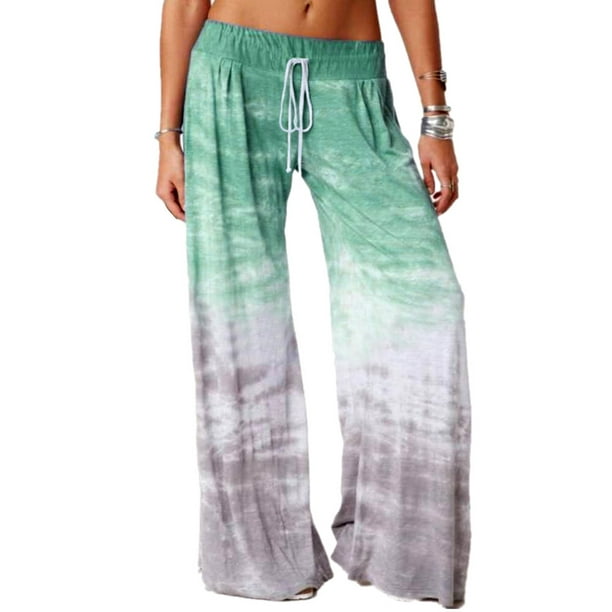 sky print gradient loose pants