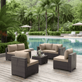 thumbnail image 4 of ALAULM 7 Piece Rattan Patio Furniture Sets, Outdoor Conversation Sets with Coffee Table and Cushions, Sand, 4 of 6