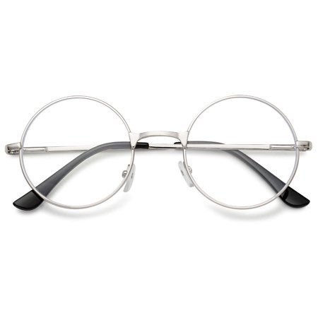 MAGIMODAC Retro Round Metal Reading Glasses Eyeglasses Eyewear Readers (1 Pcs Silver Reading Glasses, +4.0)