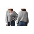 thumbnail image 2 of FOCUSNORM Cardigan en Tricot pour Femmes Manches Longues Noué Veste Décontractée Unie Automne pour Usage Quotidien Rue, 2 of 7