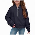 thumbnail image 3 of Godom Girls Half Zip Sweatshirt Fleece Pullover Sweatshirts Fall Winter Clothes for Teen Girls Thumb Hole, 3 of 7
