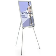 Artist Floor Easel, Adjustable Height, with 24" x 36" Snap Frame (Silver Aluminum) (EASSF2436S)