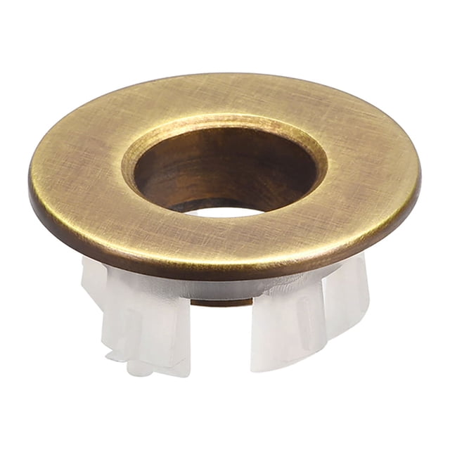 Uxcell 1.18''x0.53'' Inserto de tapa de desbordamiento recortado en agujero, tapas redondas, tono de cobre y latón, 1 pieza