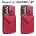 thumbnail image 3 of Allytech Galaxy A32 5G Case Wallet with Cards Holder & Detachable Shoulder Strap, Ring Holder Kickstand Vintage PU Leather Shockproof Wallet Case Cover for Samsung Galaxy A32 5G - Red, 3 of 14